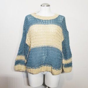 FREE PEOPLE Striped Open Knit Sweater NWOT